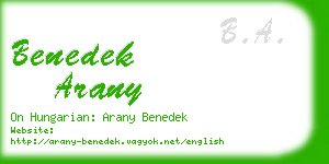 benedek arany business card